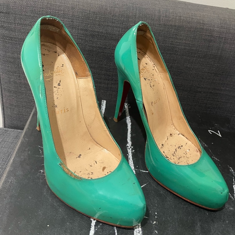 Light blue christian louboutin heels. Size 36